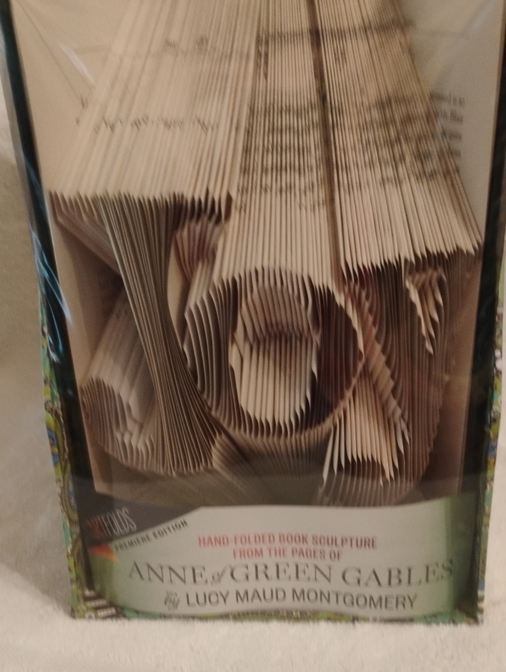 Hand-Folded Book Sculpture - Cream Pages Lucy Maud Montgomery